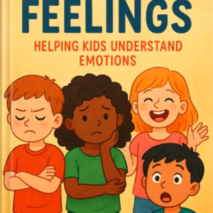 Illustrated book cover showing four diverse children expressing different emotions, titled “Big Feelings: Helping Kids Understand Emotions” by Louise Blount.