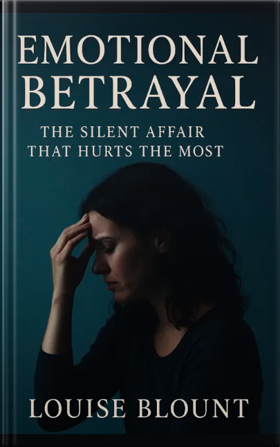 “Woman sitting in a dark room holding her head in distress on the book cover of Emotional Betrayal: The Silent Affair That Hurts the Most.”