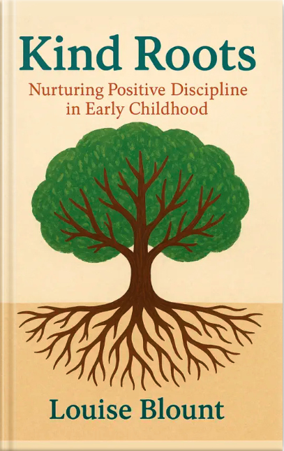Book cover titled ‘Kind Roots’ featuring an illustrated tree with extensive roots, symbolizing nurturing positive discipline in early childhood