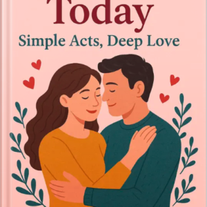 Illustrated book cover of Romantic Today showing a loving couple embracing with hearts around them.