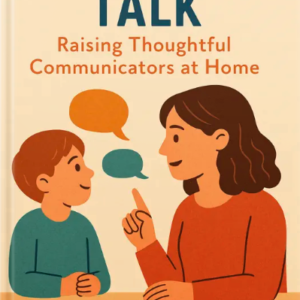 Book cover titled 'Respectful Talk: Raising Thoughtful Communicators at Home' showing an illustration of a mother and child engaging in conversation.