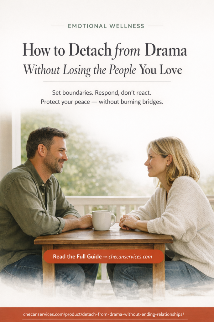 Couple sitting at a table having a calm conversation about setting boundaries and emotional wellnes