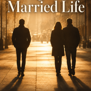 Two silhouettes walk a sun-drenched urban sidewalk — one alone, one pair side by side — with the title Single vs. Married Life above them.